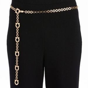 Salvatore Ferragamo Gold Logo Chain Belt, Necklace